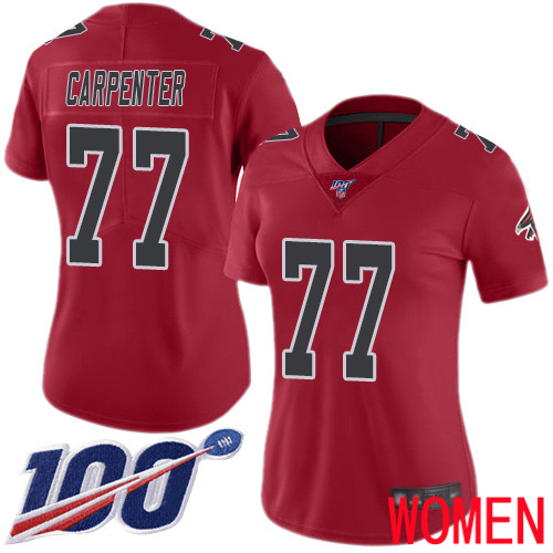 Atlanta Falcons Limited Red Women James Carpenter Jersey NFL Football #77 100th Season Rush Vapor Untouchable